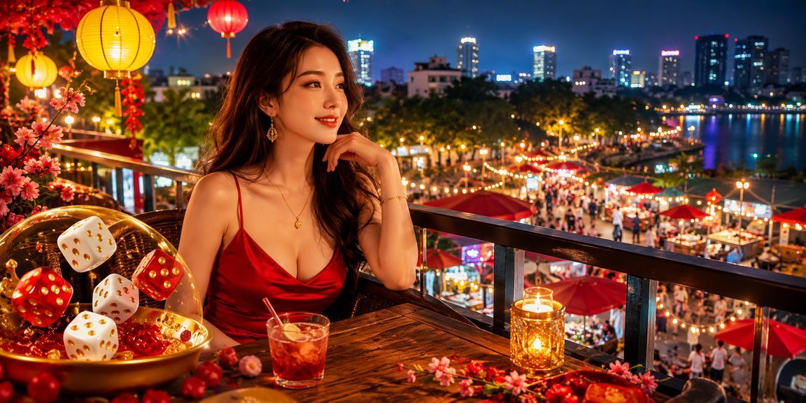 Bàn chơi tài xỉu xúc xắc tại quán cà phê Hà Nội theo phong cách truyền thống